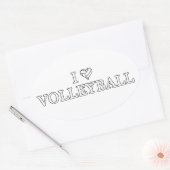 Sticker Ovale J'adore le volley-ball (Enveloppe)