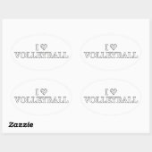 Sticker Ovale J'adore le volley-ball (Feuille)