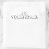 Sticker Ovale J'adore le volley-ball (Sac)