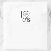STICKER OVALE J'ADORE LES CHATS (Sac)