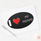 STICKER OVALE J'ADORE MON "COEUR ART" (Enveloppe)