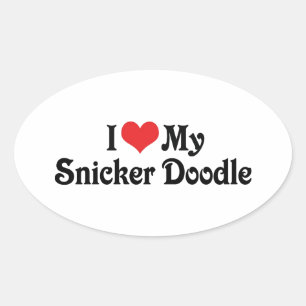 Sticker Ovale J'adore mon Snicker Doodle