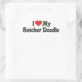 Sticker Ovale J'adore mon Snicker Doodle (Sac)