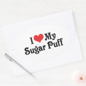 Sticker Ovale J'adore mon Sugar Puff (Enveloppe)