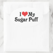 Sticker Ovale J'adore mon Sugar Puff (Sac)