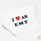 Sticker Ovale J'adore un EMT (Enveloppe)
