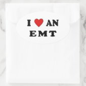 Sticker Ovale J'adore un EMT (Sac)