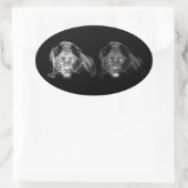 Sticker Ovale Jaguar noir et blanc (Sac)