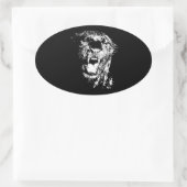 Sticker Ovale Jaguar Roaring (Sac)