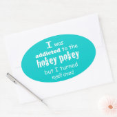 Sticker Ovale J'ai été accro à la citation de la typographie de  (Enveloppe)