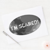 STICKER OVALE J'AI PEUR (Enveloppe)