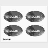 STICKER OVALE J'AI PEUR (Feuille)