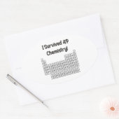 Sticker Ovale J'ai survécu à la chimie PA ! (Enveloppe)