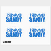Sticker Ovale j'ai survécu à SANDY (Feuille)