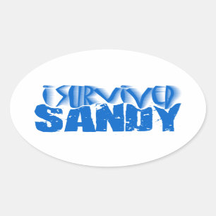 Sticker Ovale j'ai survécu à SANDY