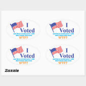 Sticker Ovale J'ai voté WTF ? (Feuille)