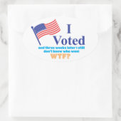 Sticker Ovale J'ai voté WTF ? (Sac)