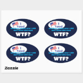 Sticker Ovale J'ai voté WTF ? (Feuille)