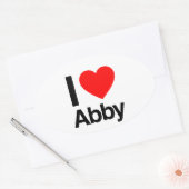 Sticker Ovale j'aime abby (Enveloppe)