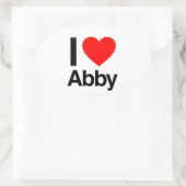 Sticker Ovale j'aime abby (Sac)