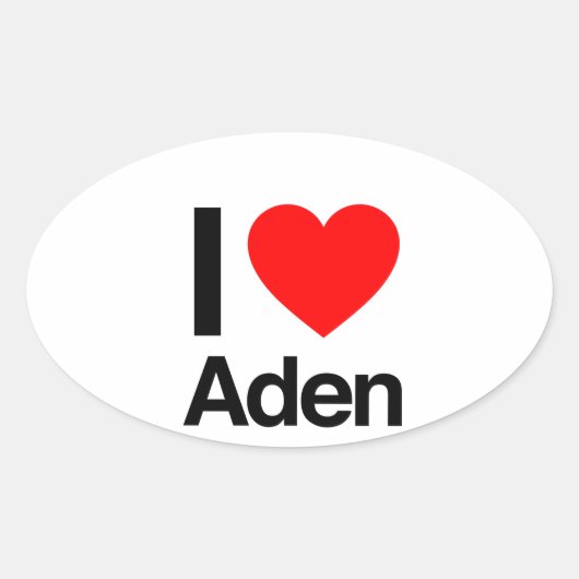 Sticker Ovale j'aime aden (Devant)