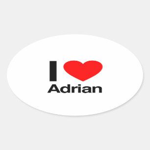 Sticker Ovale j'aime adrian