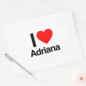 Sticker Ovale j'aime adriana (Enveloppe)