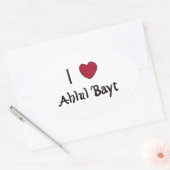 Sticker Ovale J'aime Ahlul Bayt (Enveloppe)
