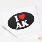 STICKER OVALE J'AIME AK (Enveloppe)