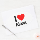 Sticker Ovale j'aime alexa (Enveloppe)