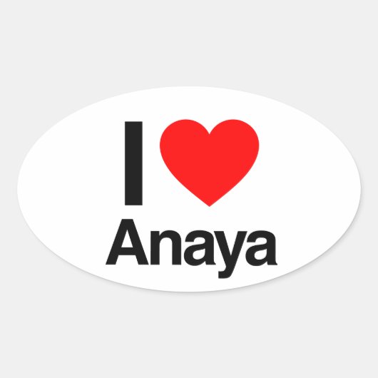 Sticker Ovale j'aime anaya (Devant)