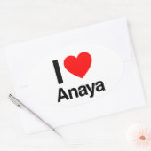 Sticker Ovale j'aime anaya (Enveloppe)