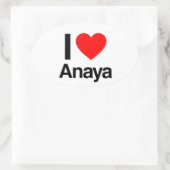 Sticker Ovale j'aime anaya (Sac)