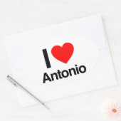 Sticker Ovale j'aime antonio (Enveloppe)