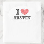 Sticker Ovale J'aime Austin (Sac)