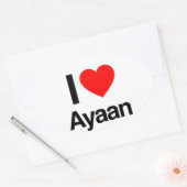 Sticker Ovale j'aime ayaan (Enveloppe)