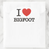 Sticker Ovale J'aime Bigfoot (Sac)