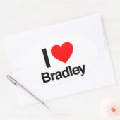 Sticker Ovale j'aime bradley (Enveloppe)