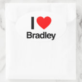 Sticker Ovale j'aime bradley (Sac)