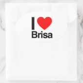 Sticker Ovale j'aime brisa (Sac)