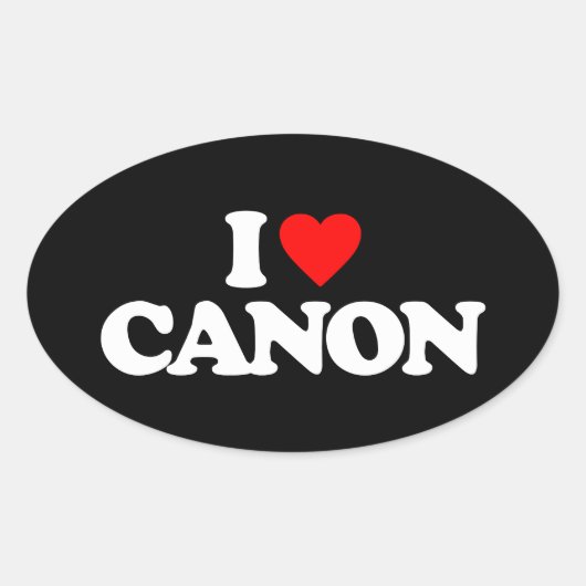 STICKER OVALE J'AIME CANON (Devant)