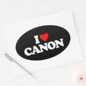 STICKER OVALE J'AIME CANON (Enveloppe)