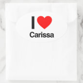Sticker Ovale j'aime carissa (Sac)