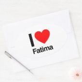 Sticker Ovale j'aime fatima (Enveloppe)