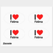 Sticker Ovale j'aime fatima (Feuille)