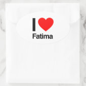 Sticker Ovale j'aime fatima (Sac)