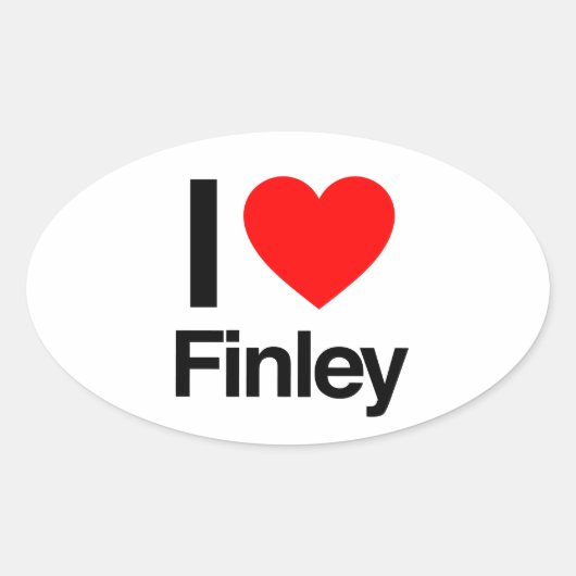 Sticker Ovale j'aime finley (Devant)