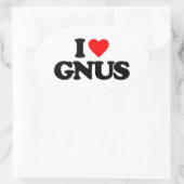 STICKER OVALE J'AIME GNUS (Sac)