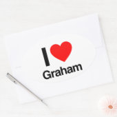 Sticker Ovale j'aime graham (Enveloppe)