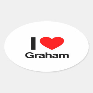 Sticker Ovale j'aime graham